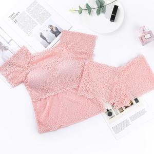 01A Women Non Wired Long Floral Lace Lingerie Set