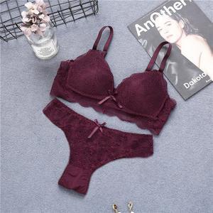 01A Women Lace Non Wired Triangle Cups Bra and Panty Set