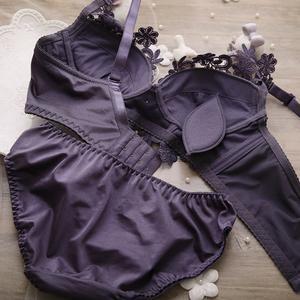 01A Women Embroidered Bra Set Wirefree Push Up Set