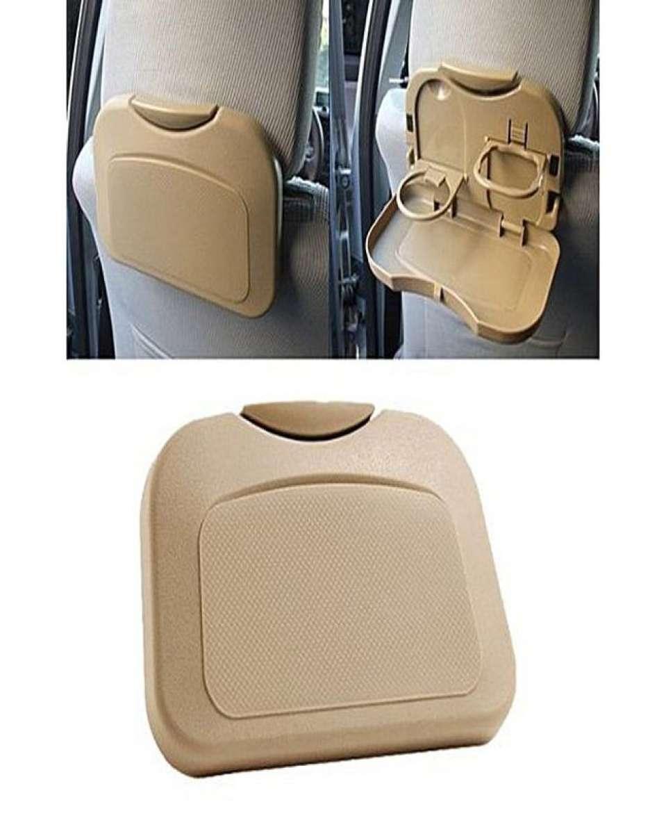 Portable Car Travel Dining Tray Organizer Beige Color