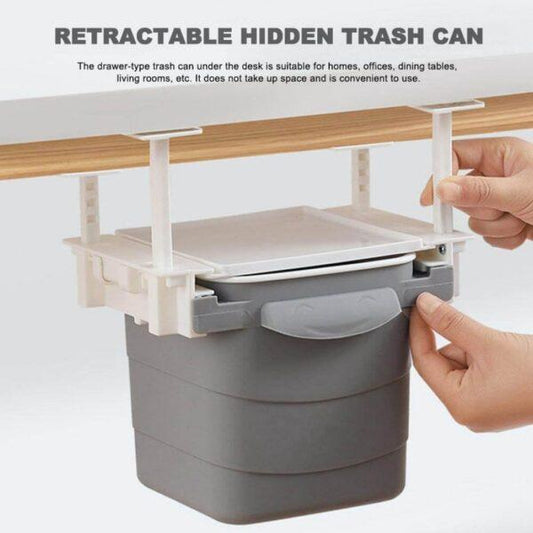 Retractable Hidden Waste Bin Under Table