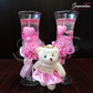 Cute Teddy And Couple Glass Candle