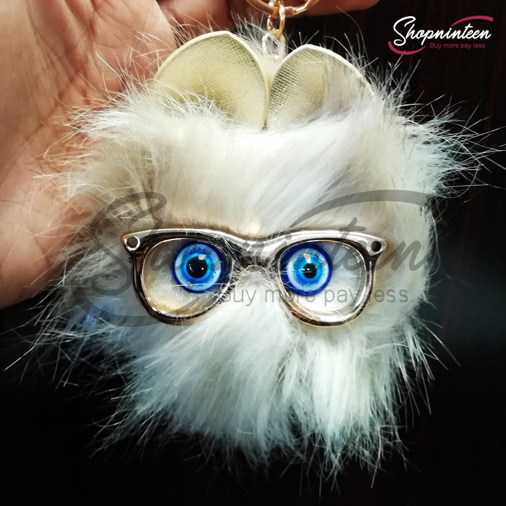Cat Face with Glasses Keychain