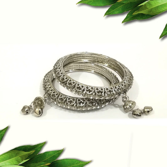 Amazing Silver Bangles Pack of 2