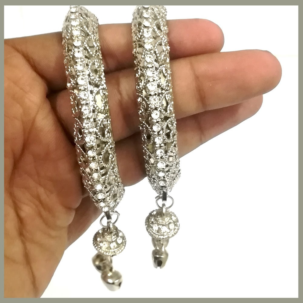 Amazing Silver Bangles Pack of 2