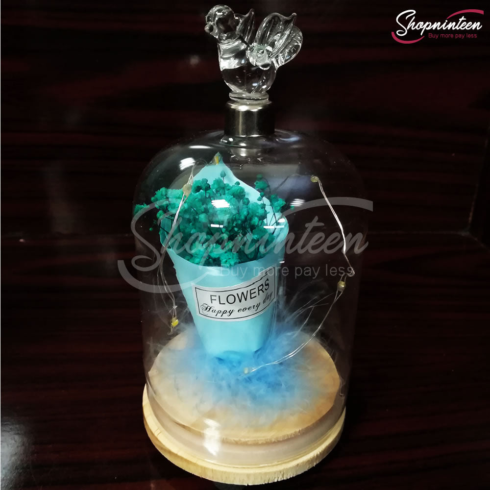 LED Jar with Colorful Rose Y4