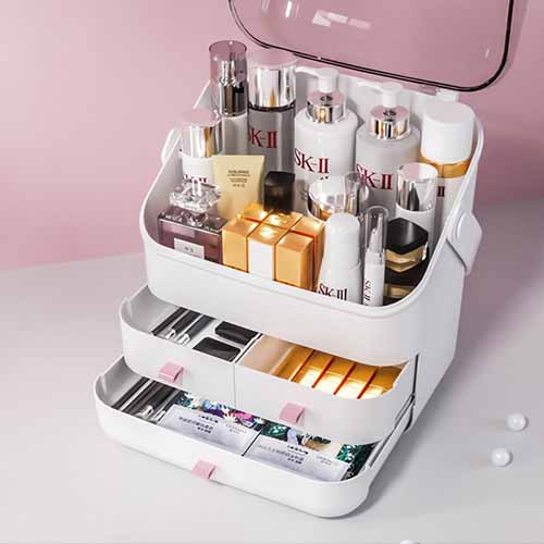 Cosmetic & Jewelry Organizer Dust-safe Covered