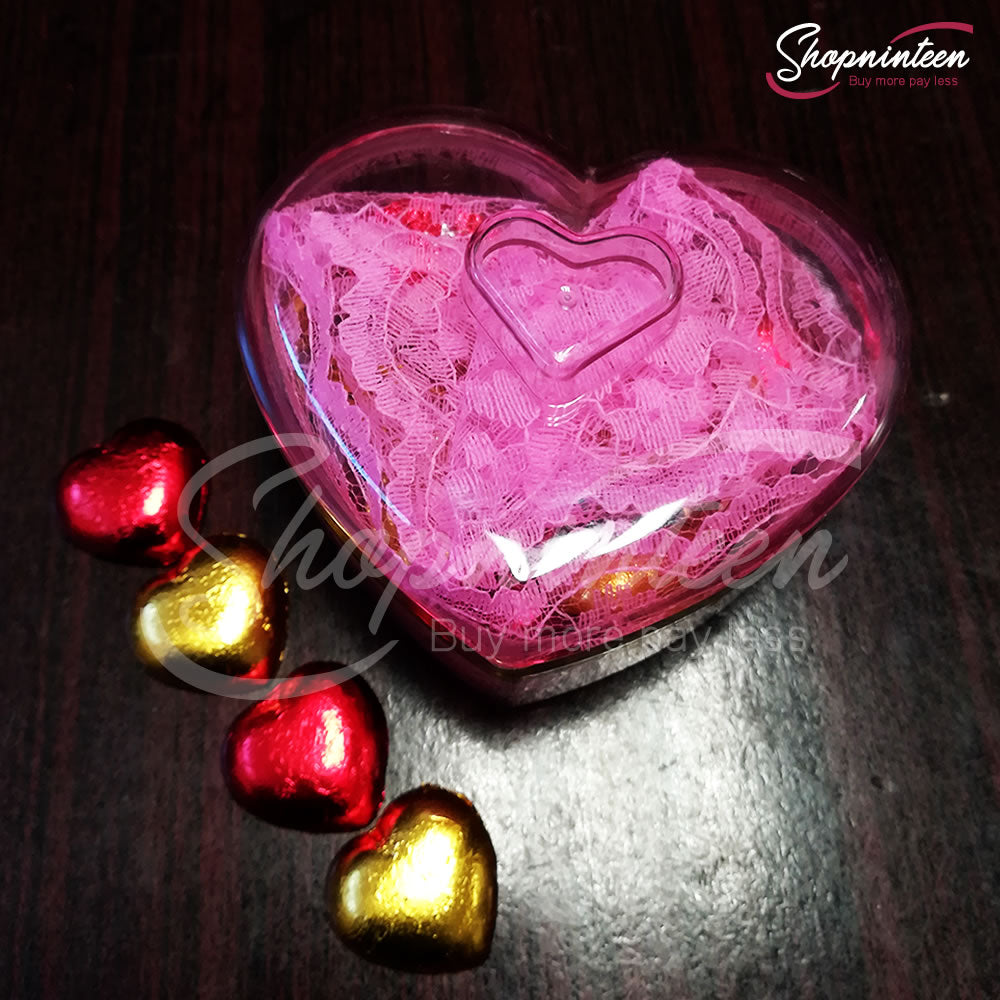 Red And Golden Chocolate Heart Box