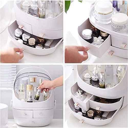 Covered Cosmetic And Makeup Organizer