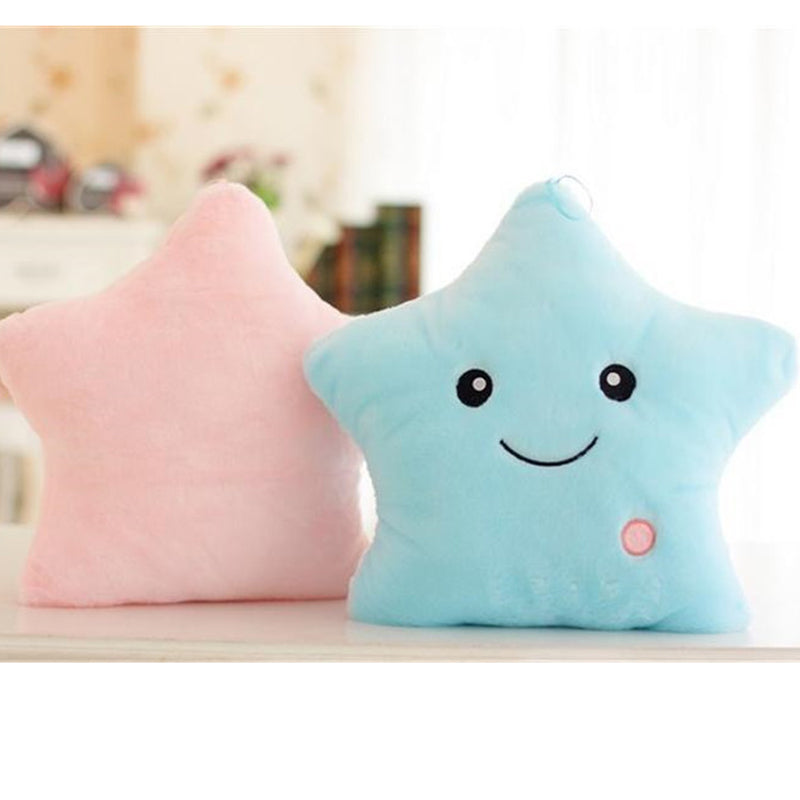 34CM Pillow Soft Stuffed Plush Glowing Colorful Stars For Kide