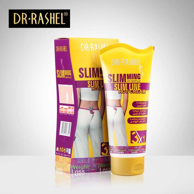 Dr.Rashel Slimming Slim Line Hot Cream with Ginger Extract Collagen & Turmeric For Slim Fit - 150gms
