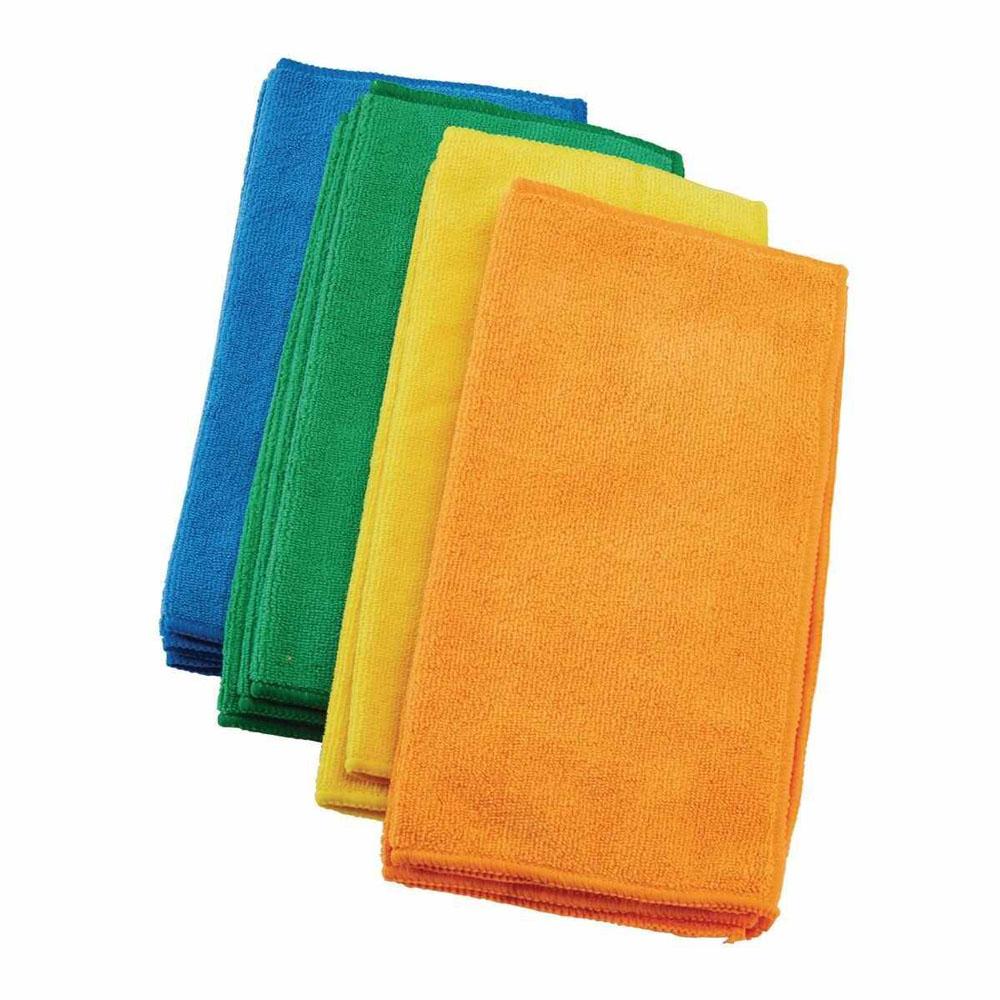 Pack of 4 - Microfiber Cleaning Clothes 12 x 12 Inch - Multicolor