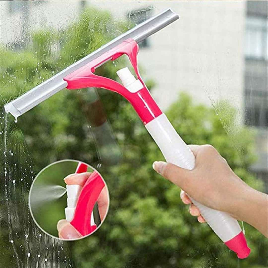 Window cleaner Rubber Blade Water Sprayer Wiper Cleaning Tool