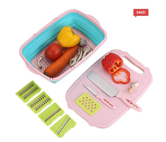 9 In 1 Multi-Functional Vegetable With Basket And Cutting Board