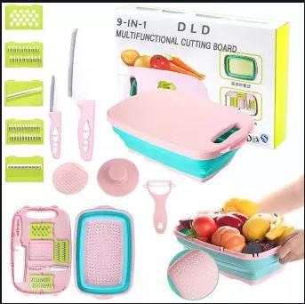 9 In 1 Multi-Functional Vegetable With Basket And Cutting Board