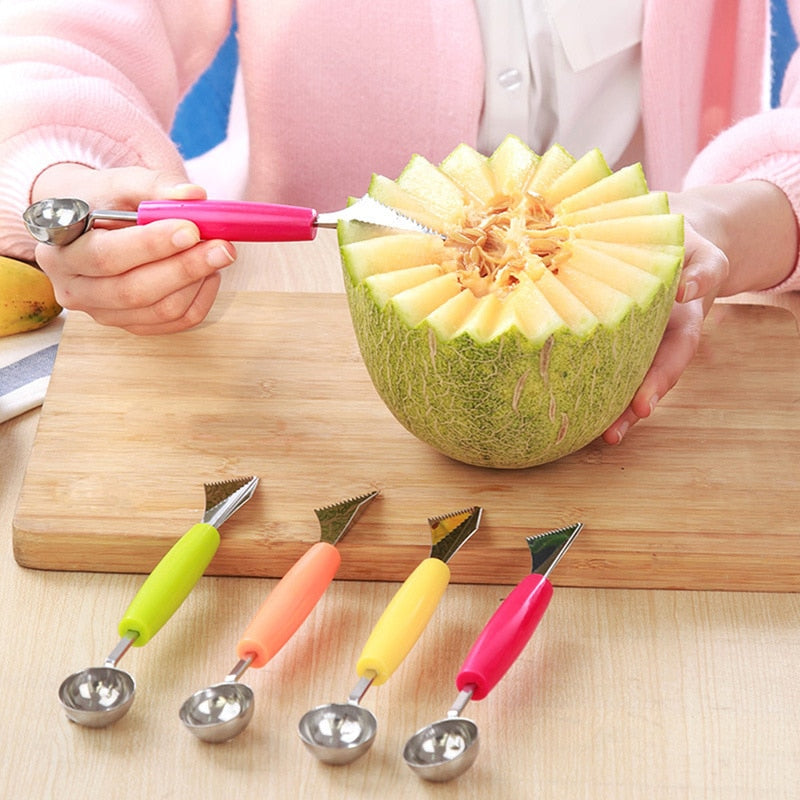 New Fruit Plate Knife Carving Melon Backpack Ice Cream Spoon