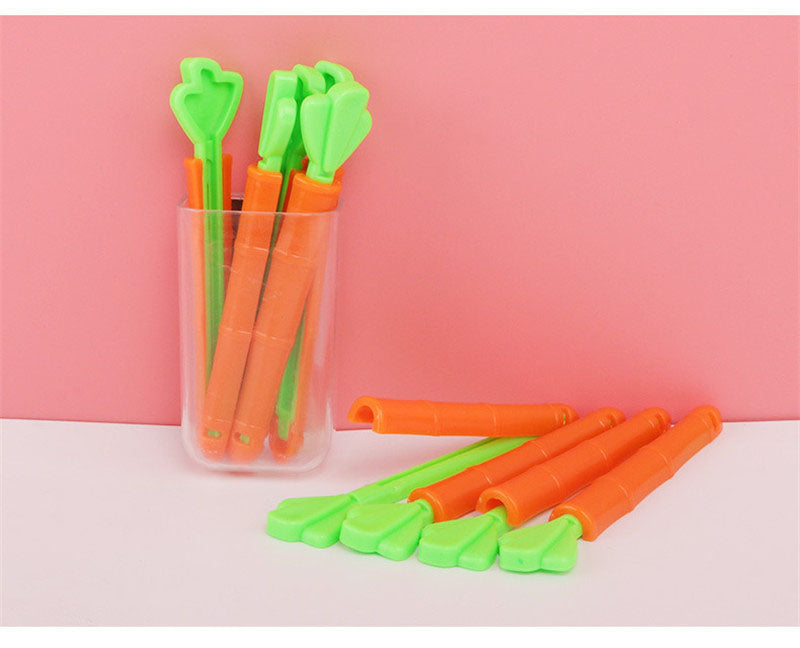 5PCS Food Bags Sealing Clips Cartoon Orange Carrot Shape