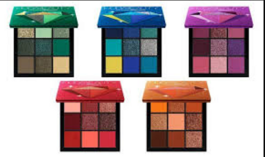 Huda Beauty Obsessions Eyeshadow Palette Pack of 5 , Mauvi,Smokey,Gemstone,Corel,Warmbrown