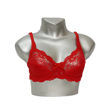 01A  Lace Pattern Non Wired Non Padded Bra (21692)