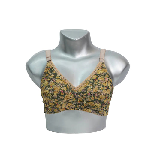 01A Flower Printed Non Wired Non Padded Bra