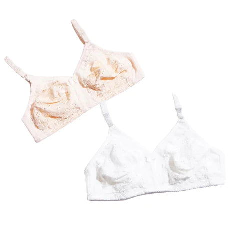 01A Pack of 2 Breathable Chicken Non Padded Bra - (1150)