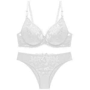 01A Women Push Up Underwire Lace Bra and Panties Set