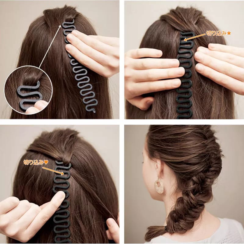 Hairstyle Braiding Tools Pull-through Hair Needle Dispenser Hair Comb