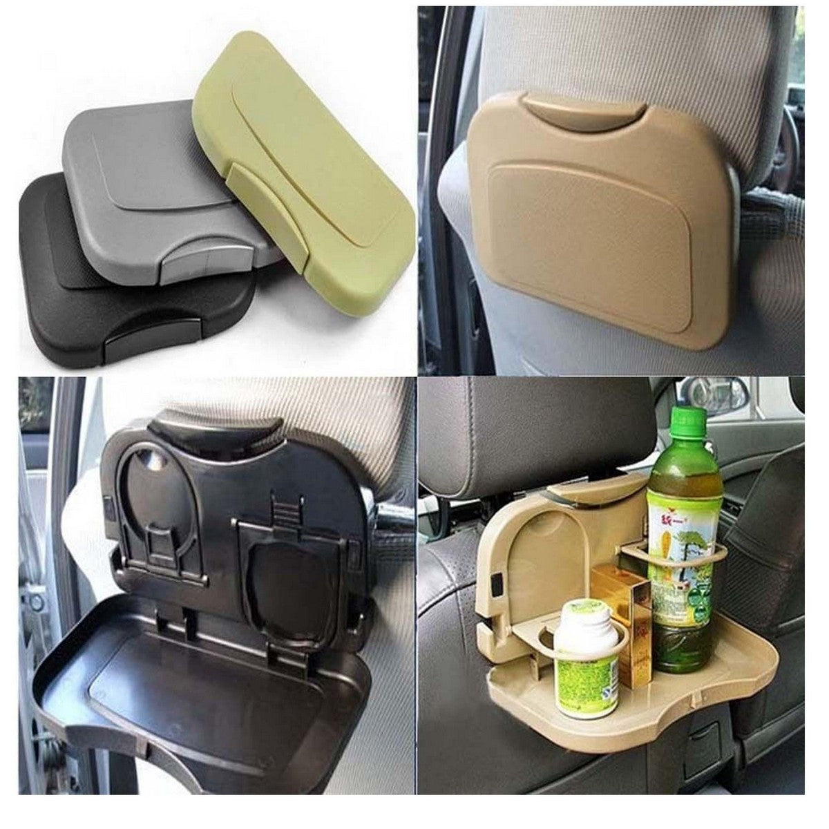 Portable Car Travel Dining Tray Organizer Beige Color