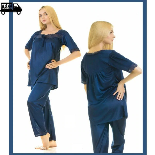 01A Silk Nightwear Pajama's Set
