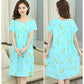 01A Cotton Nightgown Short Sleeves Shirt Printed Sleep dress