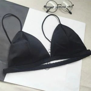 01A New Fashion Sexy Silk Triangle Black & White Bra