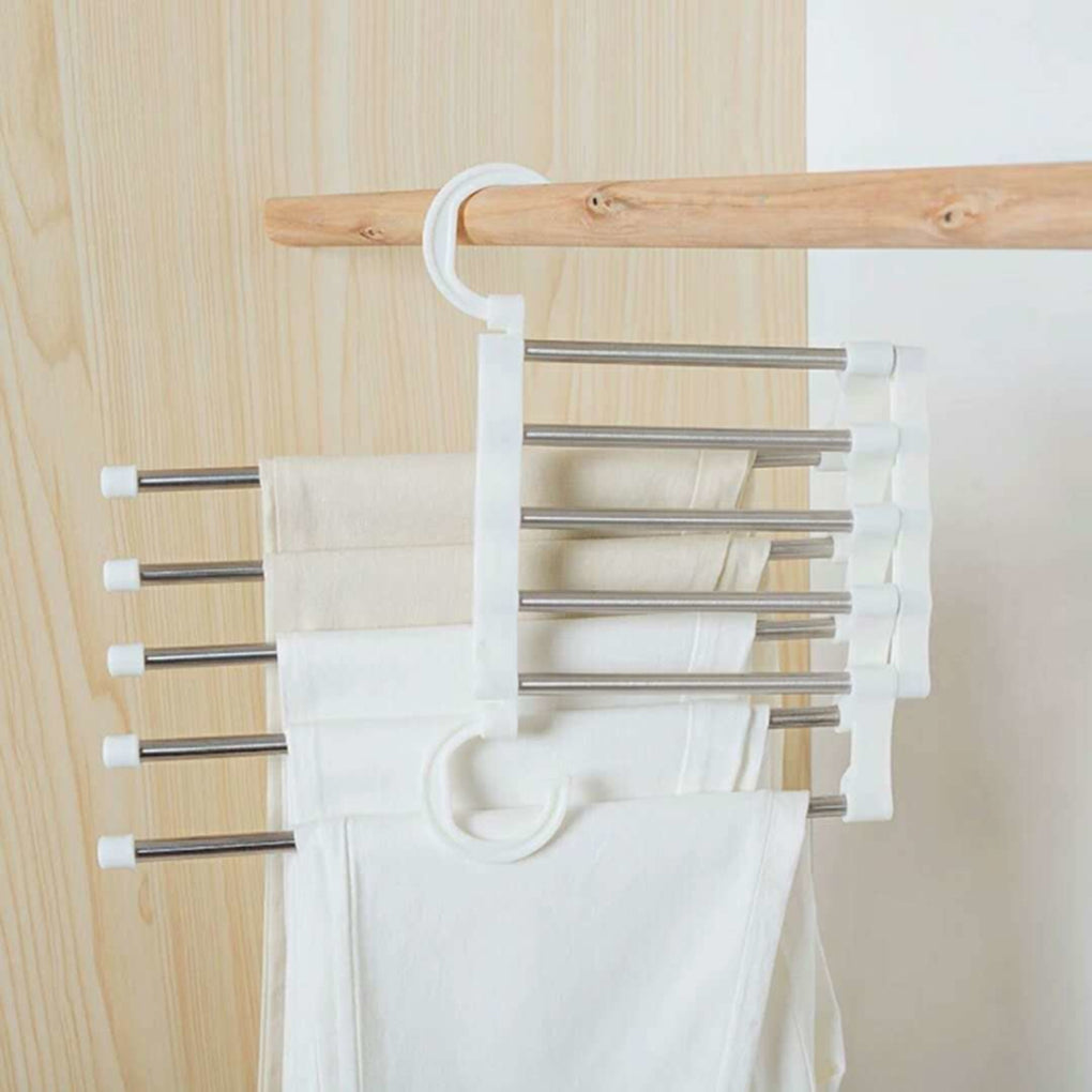 5 in 1 Stainless Steel Multi-function Portable Foldable Clothes Hanger