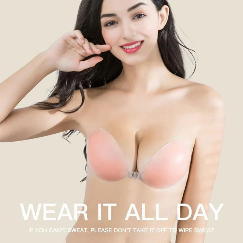 01A Silicone Invisible Push Up Strapless Backless Self adhesive Free Size Bra (539)